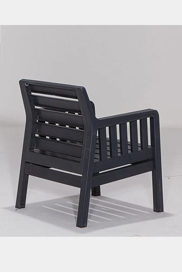 Silva 2 1 1 S Minderli Bahçe, Balkon Teras Takımı - Bahçe Mobilyası 4 Kişilik Bahçe Takımı Antrasit